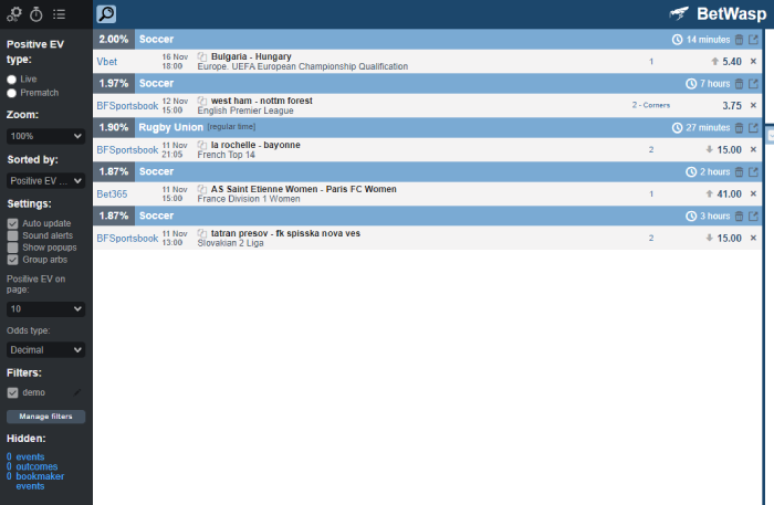 betwasp value bets finder free